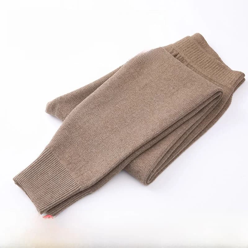 Eordos Winter Wool Pants High Waist Thickened Warm Trousers for Men And Women Base Layer Pants Luxury Mid-Aged And Elderly
