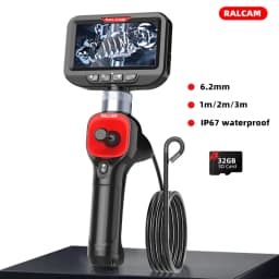 360° Joystick Articulating Borescope, 6.2mm 4 Ways Automotive Endoscope Inspection Camera with 6 Adjustable LED Lights SnakeTube