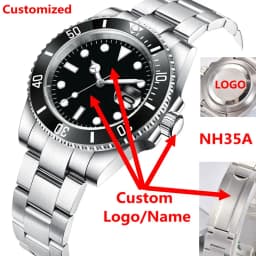 Custom Logo Men Watches Luxury 40mm NH35/MIYOTA Automatic Mechanical Wristwatches Ceramic 100M Dive Watch Sapphire Luminous