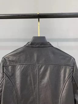 Autumn Fashion Genuine Leather Women Short Jacket Stand Collar Zipper Coat Top Work Lady Slim Fit Jackets Casual Black Outerwear