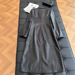 French Style Women Sheepskin Leather Long Sleeve Slim Fit Black Jacket Fashion Lady Lapel Single Breasted Long Coat 2026 Autumn