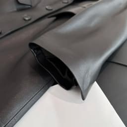 French Style Women Sheepskin Leather Long Sleeve Slim Fit Black Jacket Fashion Lady Lapel Single Breasted Long Coat 2026 Autumn