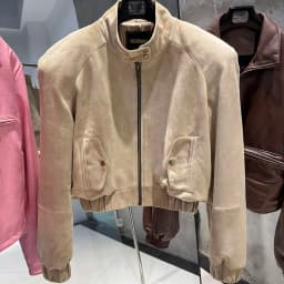 YOLOAgain Suede Leather Jacket Coat Women Real Leather Cropped Jacket Bomber Jacket