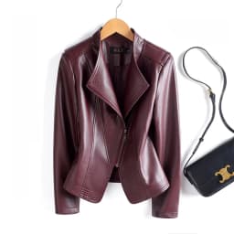 Fashionable Short Genuine Sheepskin Jacket Women's Korean Style Spring Autumn New Suit Collar Coat Breathable High Gloss