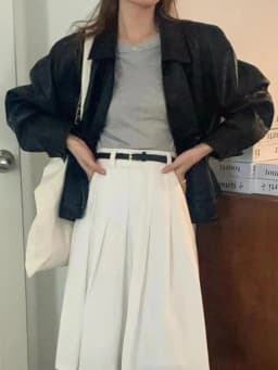 Chic Women's Leather Jacket Coat Vintage Collar Loose Versatile BF Style Motorcycle Clothes Spring 2024 New Arrival