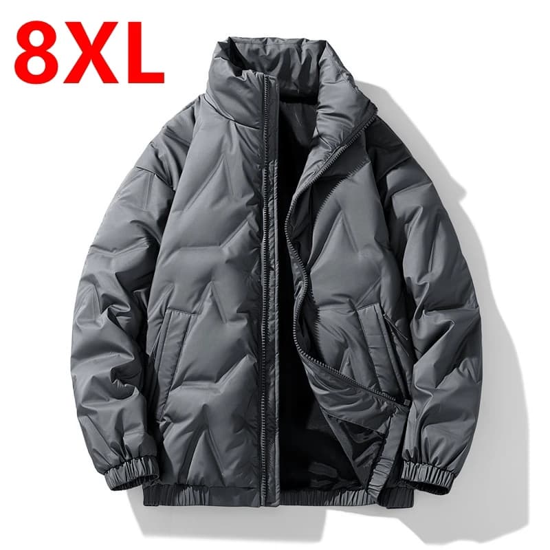 Winter Trend Men's Handsome Versatile Standing Collar Down Coat Plus Size Cold Resistant Warm Coat 140kg 8xl men winter jacket