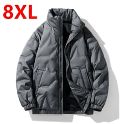 Winter Trend Men's Handsome Versatile Standing Collar Down Coat Plus Size Cold Resistant Warm Coat 140kg 8xl men winter jacket