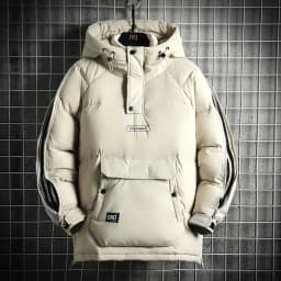 Winter Filled White Duck Down Coat Warm Hooded Pullover Down Jacket Couple Men's Cross-border Jacket Couple style
