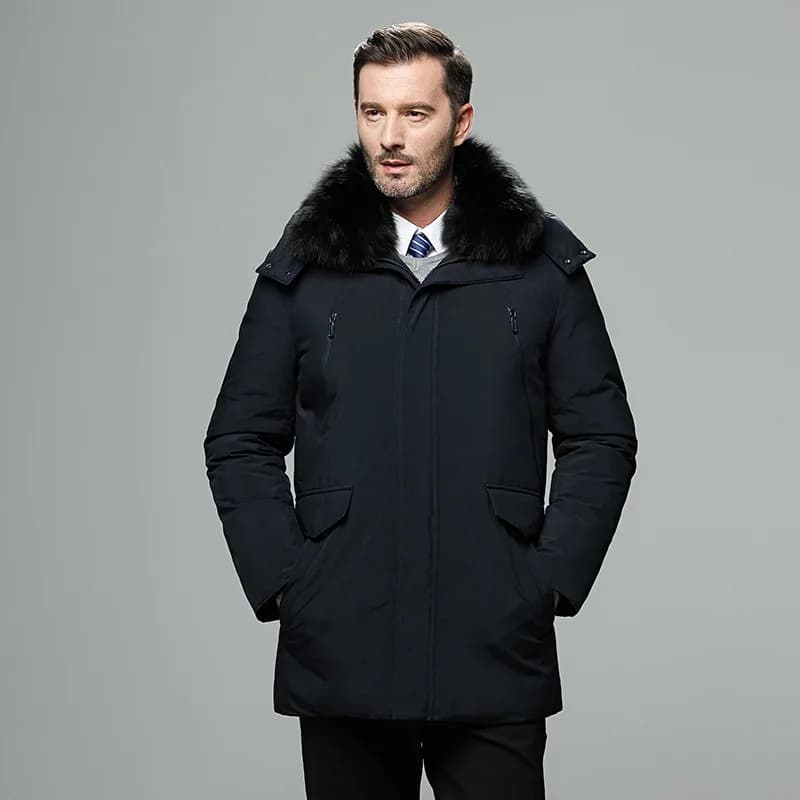 Canada Fashion Winter Jacket for Men Down Coat Parkas Men's White Goose Down Jacket Puffer Padding Detachable Fur Collar HYX0018
