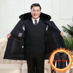 Men's Down Coat And Parkas Windbreaker Puffer Jacket Overcoat Winter Padding Man White Goose Down Jacket Removable Liner HXY1273