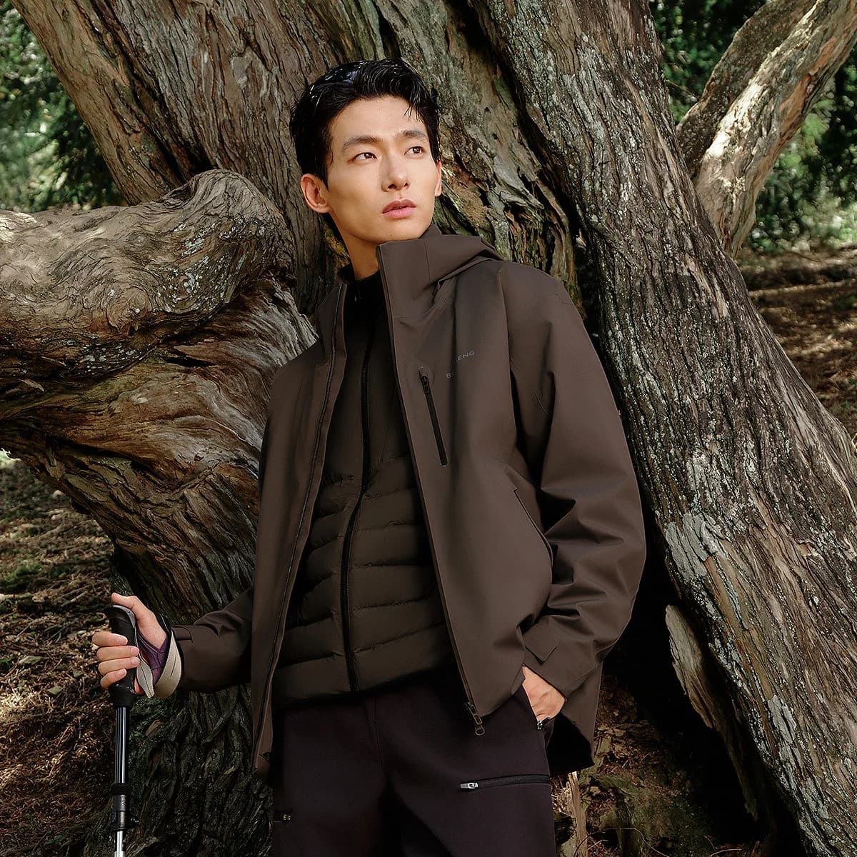 BOSIDENG 3‑In‑1 Outdoor Jacket 90 Goose Down 700+ Fill Power Detachable Liner Temperature Control Hooded Coat