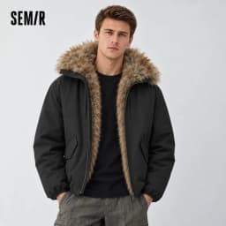 Semir Men Down Jacket Protective Fur Collar Windproof Water Repellent Winter Smart Casual Couple Fashion Outerwear 2026