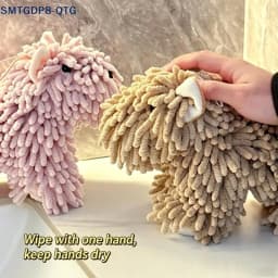 NEW Cute Cartoon Puppy Hand Towel For Kitchen And Bathroom Wall Mounted Hanging Fluffy Chenille Towel Absorbent Handball Towels