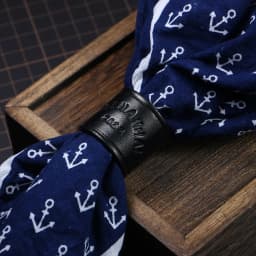 Pigenanhai Handmade Leather Men's Scarf Buckle Small Square Scarf British Style Neck Scarf Youth Winter Fashion Accessory