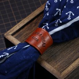 Pigenanhai Handmade Leather Men's Scarf Buckle Small Square Scarf British Style Neck Scarf Youth Winter Fashion Accessory