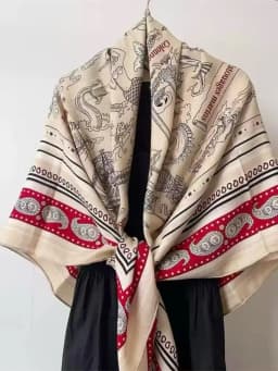 Handmade Silk Woolen Scarf Shawl Collection True Silk Hand Roll High End Gift for Women Fashionable All Seasons Wrap