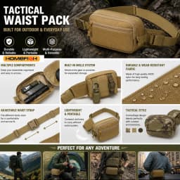 HOMEFISH Outdoor Tactical Molle Waist Pack Camouflage Combat Assault Waistpack