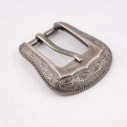 Vintage Western Cowboy Style Leathercraft Belt Buckle Set 3-Piece Flower Engraved Metal Set for 1" Leather Straps