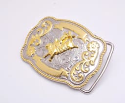 69*50MM Inner 40MM ROCK BULL RIDE RODEO COWBOY TEXAS WESTERN SHINE BELT BUCKLE