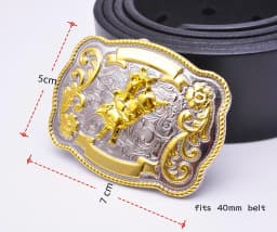 69*50MM Inner 40MM ROCK BULL RIDE RODEO COWBOY TEXAS WESTERN SHINE BELT BUCKLE