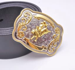 69*50MM Inner 40MM ROCK BULL RIDE RODEO COWBOY TEXAS WESTERN SHINE BELT BUCKLE