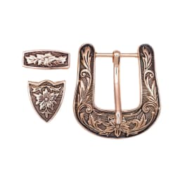 1 inch Western Cowboy Cowgirl Ranger Rodeo 3 PCS Set Belt Buckle Floral Engraved Jeans Belt Buckle Replacement