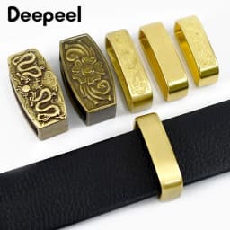 2Pcs Deepeel 35/40mm Pure Copper Belts Rings Buckles Leather Belt Loops Brass Buckle DIY Craft Band Ring Loop Clasp Accessories