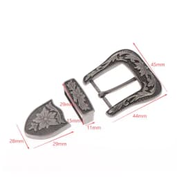 1/2Sets Vintage European & American Style Metal Belt Buckle Floral Engraved Pin Buckle Classic Retro Waistband Clasp​