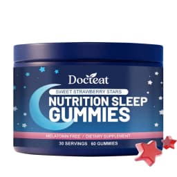 Docteat Sleep Gummies Magnesium L-Theanine Valerian Chamomile Supports Restful Better Sleep Relaxation Calm Unwind Bedtime 60pcs
