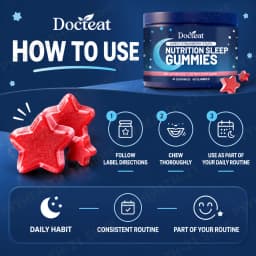 Docteat Sleep Gummies Magnesium L-Theanine Valerian Chamomile Supports Restful Better Sleep Relaxation Calm Unwind Bedtime 60pcs