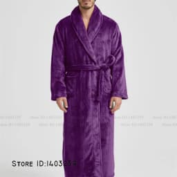 Winter Thicken Flannel Long Robe Couple Sleepwear Kimono Bathrobe Gown Loose Casual Male Homewear Nightwear Coral Fleece Pajama