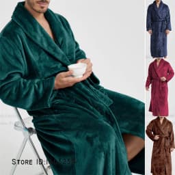 Winter Thicken Flannel Long Robe Couple Sleepwear Kimono Bathrobe Gown Loose Casual Male Homewear Nightwear Coral Fleece Pajama