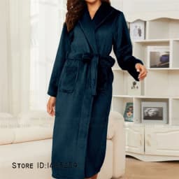 Winter Thicken Flannel Long Robe Couple Sleepwear Kimono Bathrobe Gown Loose Casual Male Homewear Nightwear Coral Fleece Pajama