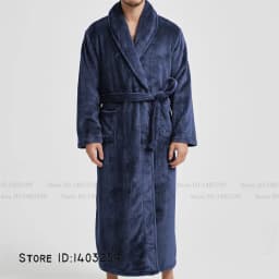 Winter Thicken Flannel Long Robe Couple Sleepwear Kimono Bathrobe Gown Loose Casual Male Homewear Nightwear Coral Fleece Pajama