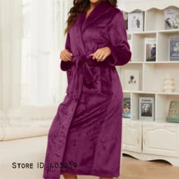 Winter Thicken Flannel Long Robe Couple Sleepwear Kimono Bathrobe Gown Loose Casual Male Homewear Nightwear Coral Fleece Pajama