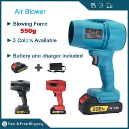Powerful Air Blower with 550g Thrust Turbo Fan for Cleaning Leaves, Snow, and Dust โ Includes 18V Makita - Compatible Battery