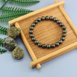 Original Pyrite Beaded Bracelet Men Women Natural Hematite Stone Pyrite Ore Strand Energy Bangle Slimming Health Care Jewelry