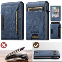 Push-out Card High Quality Faux Leather Card Holder Wallet Holder Large Capacity Can Hold 1-12 Cards 1 Photo Black/Brown/Blue