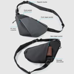 Tigernu Men Waterproof Crossbody Sling Bag Magnetic Buckle Multi Pocket Chest Bag For Travel Daily Commute