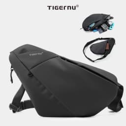 Tigernu Men Waterproof Crossbody Sling Bag Magnetic Buckle Multi Pocket Chest Bag For Travel Daily Commute