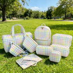 New Large Size Rainbow Plaid Fanny Pack Chest Pack Toiletry Storage Pouch Grid Outdoor Fanny Pack Travel Wash Cosmetic Bag Gift