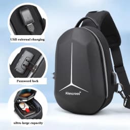 Designer Anti-theft Lock Crossbody Bag USB Charging Travel Shoulder Bag High Quality Messenger Bags Male Waterproof Chest Bag