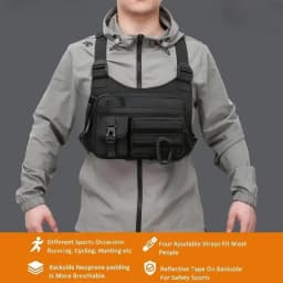 Chest Bags Outdoor Chest Bag For Men and Women, Tactical Vest For Running, Cycling, EDC Chest Pack Rig For Sports and Workouts