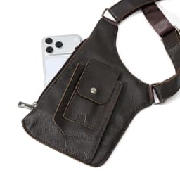 Genuine Leather Men Vest Bag Waist Packs High Quality Cowhide Leather Men Shoulder Bag Backpack Soft Leather Tactical Men Bag