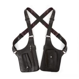 Genuine Leather Men Vest Bag Waist Packs High Quality Cowhide Leather Men Shoulder Bag Backpack Soft Leather Tactical Men Bag