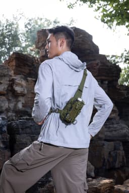 Outdoor Tactical Chest Bag Walkie-Talkie Nylon Cloth Bag Outdoor Sports Cycling Fitness Backpack Key Bag Multi-Pocket Bag Student