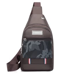 Afashion Men's Canvas Chest Bag Large Capacity Casual Shoulder Bag Crossbody Phone Bag Sports Bag Travel Bag Soft Nylon Fabric
