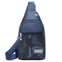 Afashion Men's Canvas Chest Bag Large Capacity Casual Shoulder Bag Crossbody Phone Bag Sports Bag Travel Bag Soft Nylon Fabric