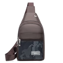 Afashion Men's Canvas Chest Bag Large Capacity Casual Shoulder Bag Crossbody Phone Bag Sports Bag Travel Bag Soft Nylon Fabric