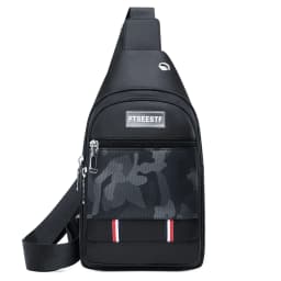 Afashion Men's Canvas Chest Bag Large Capacity Casual Shoulder Bag Crossbody Phone Bag Sports Bag Travel Bag Soft Nylon Fabric